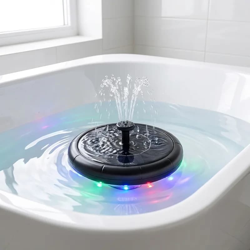 Fontaine de bain OceanPop PlayFizz fixée à la baignoire, propulsant des jets d'eau pour bébé