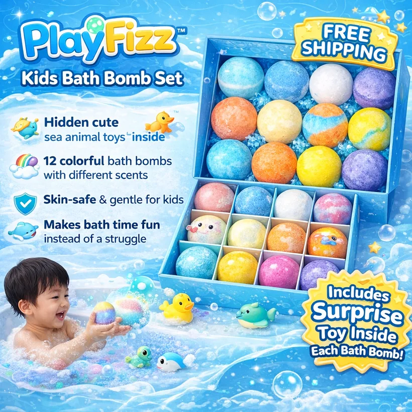 Coffret de bombes de bain surprise pour enfant avec jouets marins